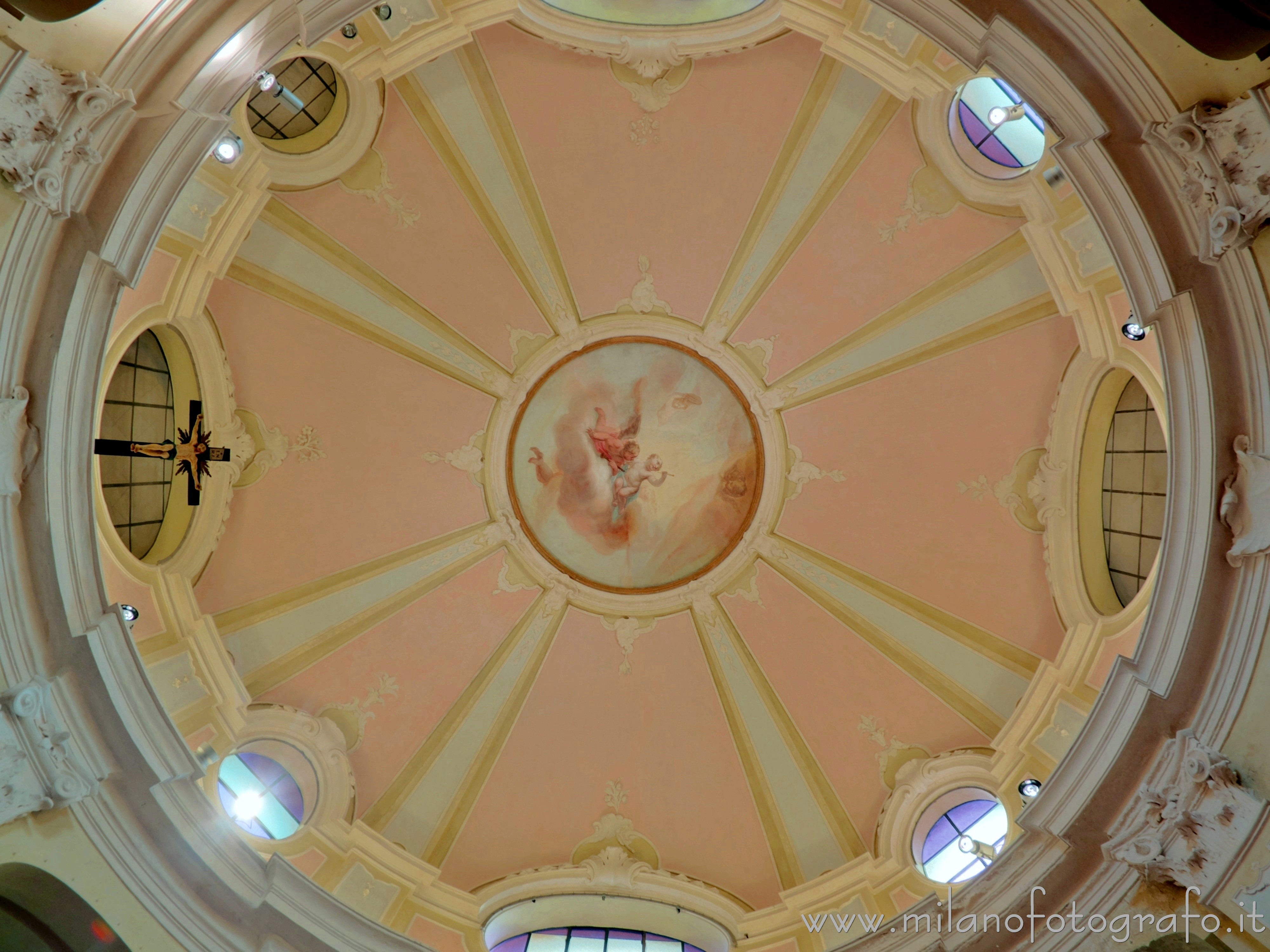 Limbiate (Monza e Brianza, Italy) - Interior of the dome of the Oratory of San Francesco in  Villa Pusterla Arconati Crivelli